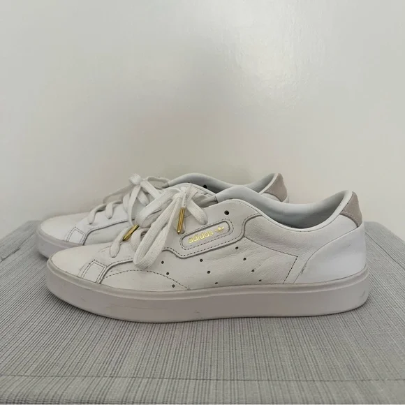 Adidas Women's Sleek Low Top Leather Sneakers - Picture 3 of 11